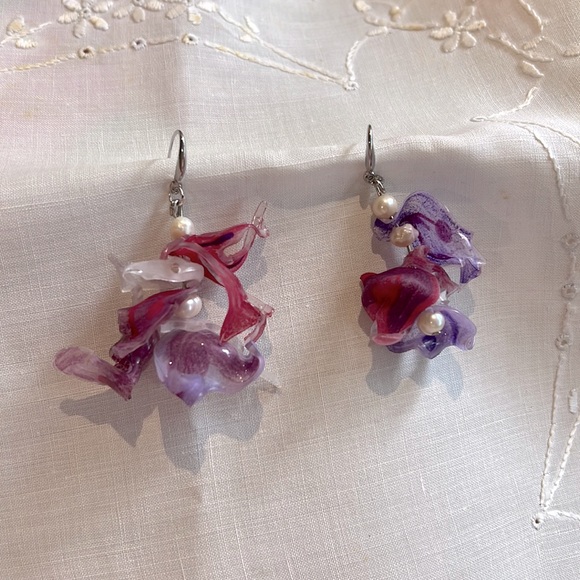 Abstract Floral Earrings ✨ Set 4 - Picture 3 of 4